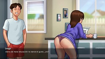 MADRASTRA NINFOMANA SOLO PIENSA EN FOLLAR CADA VEZ QUE VE A SU HIJASTRO -summertime saga