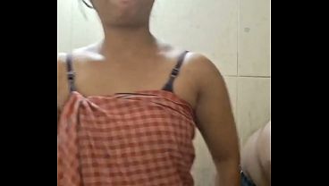 My stepsister enters my washroom … We ended up hard handjob cumshot(1)